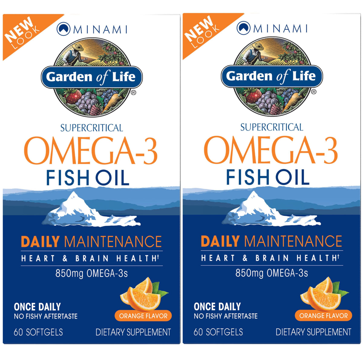 Garden of Life Omega-3 Huile de Poisson Orange 60ct vue de face