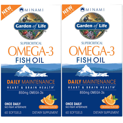 Garden of Life Omega-3 Huile de Poisson Orange 60ct vue de face