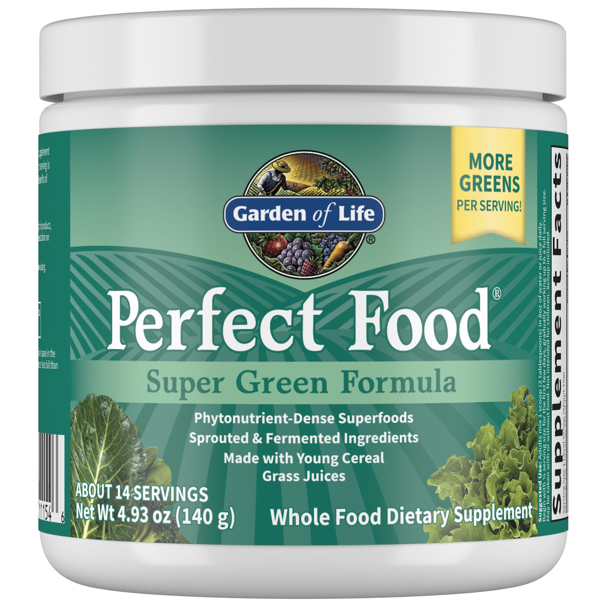 Garden of Life Perfect Food Original Super Green Formula 200g packaging front view