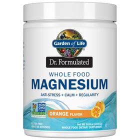 Garden of Life Poudre de Magnésium 419,5g vue de face avec emballage orange