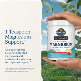 Garden of Life Poudre de Magnésium Framboise Citron 490g avec ingrédients