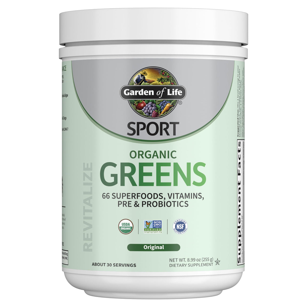 Garden of Life Poudre de Super-aliments Bio 322g vue de face