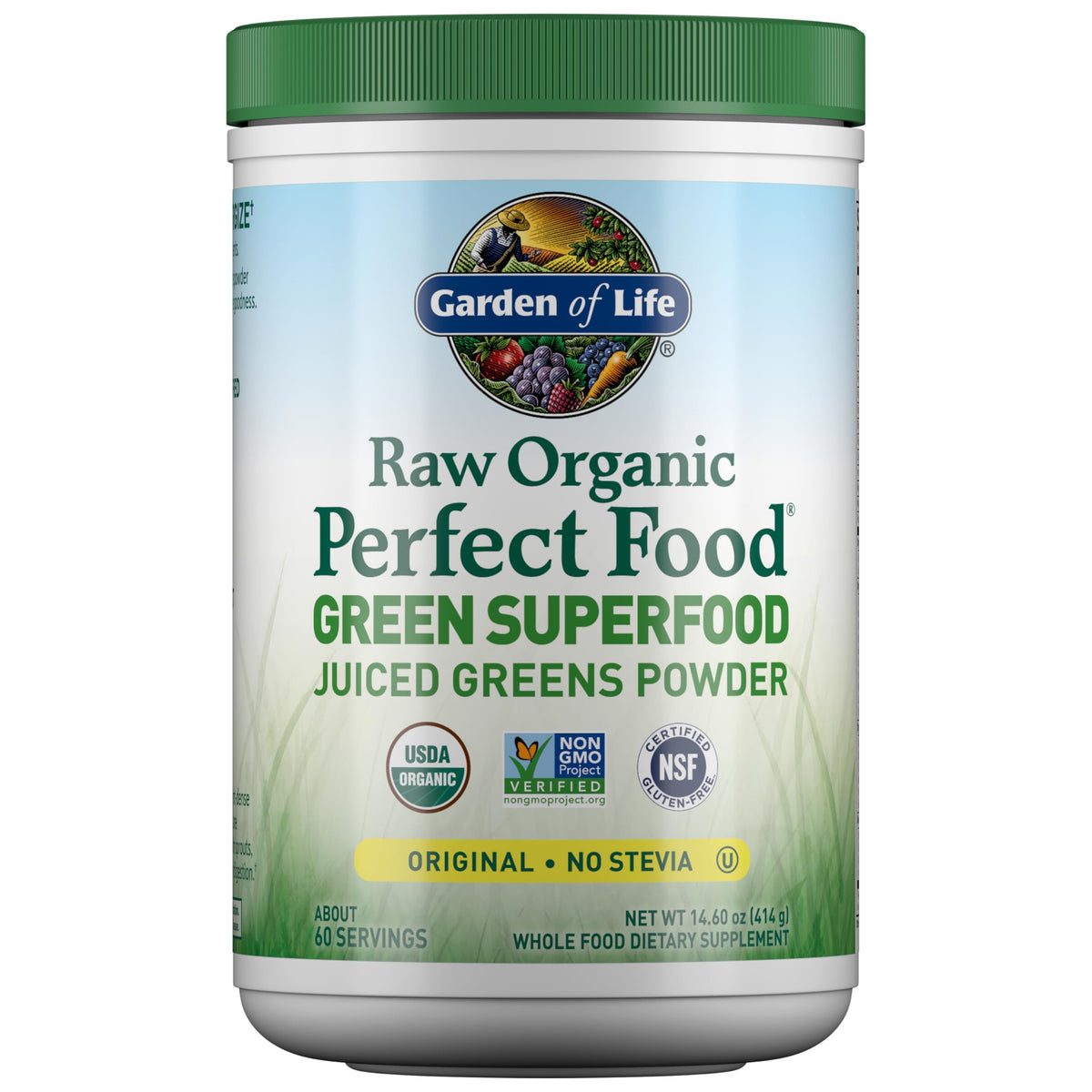 Garden of Life Poudre Juiced Greens 499g vue de face