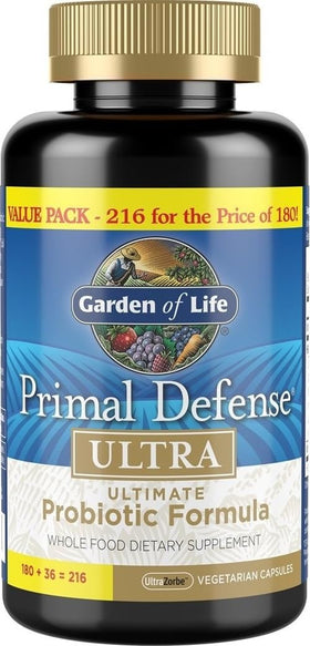 Garden of Life Primal Defense Ultra 216 capsules front view