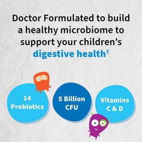 Garden of Life Probiotiques Bio Kids+ 30 comprimés à la pastèque, comprimés à mâcher sur une table