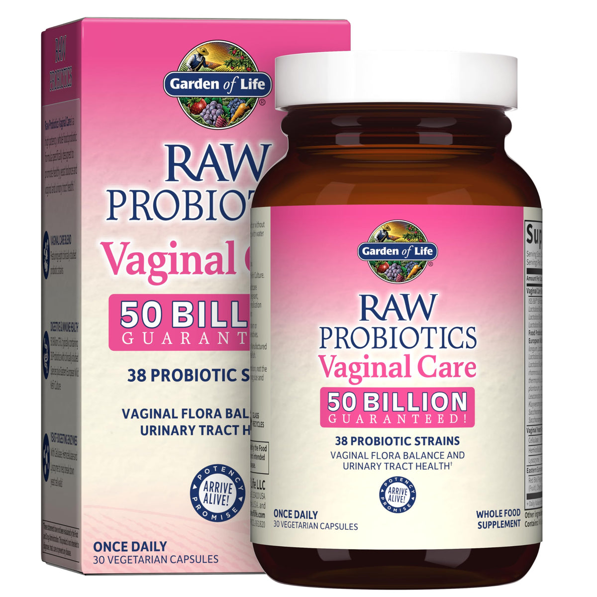 Garden of Life Probiotiques Brut Care Vaginal 50 milliards CFU - emballage avant