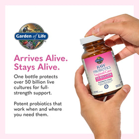 Garden of Life Probiotiques Brut Care Vaginal 50 milliards CFU - présentation sur table