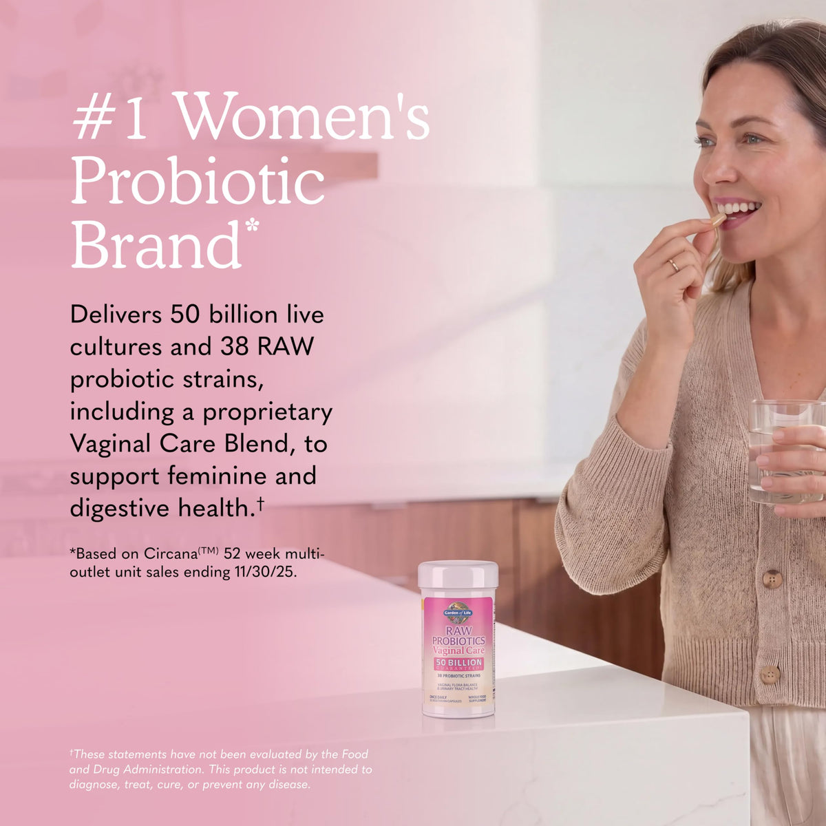Garden of Life Probiotiques Bruts 30 Capsules avec étiquette