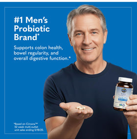 Garden of Life Probiotiques Bruts pour Hommes 50+ emballage avec informations nutritionnelles