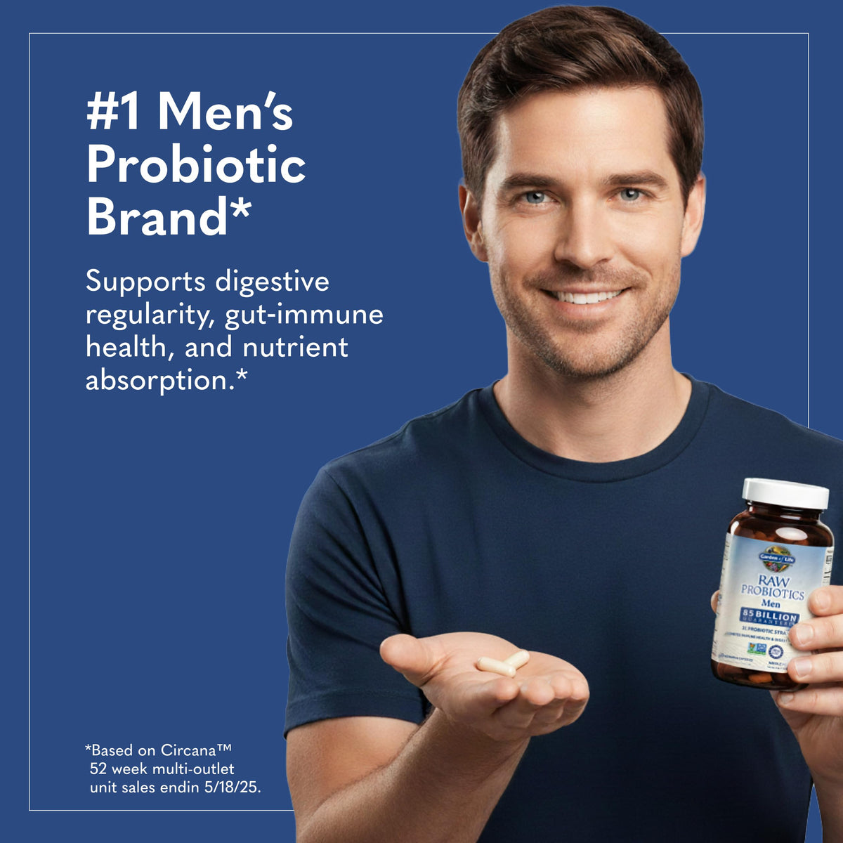 Garden of Life Probiotiques Bruts pour Hommes vue de côté