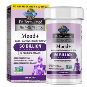 Garden of Life Probiotiques Mood+ 60 capsules végétales vue de face