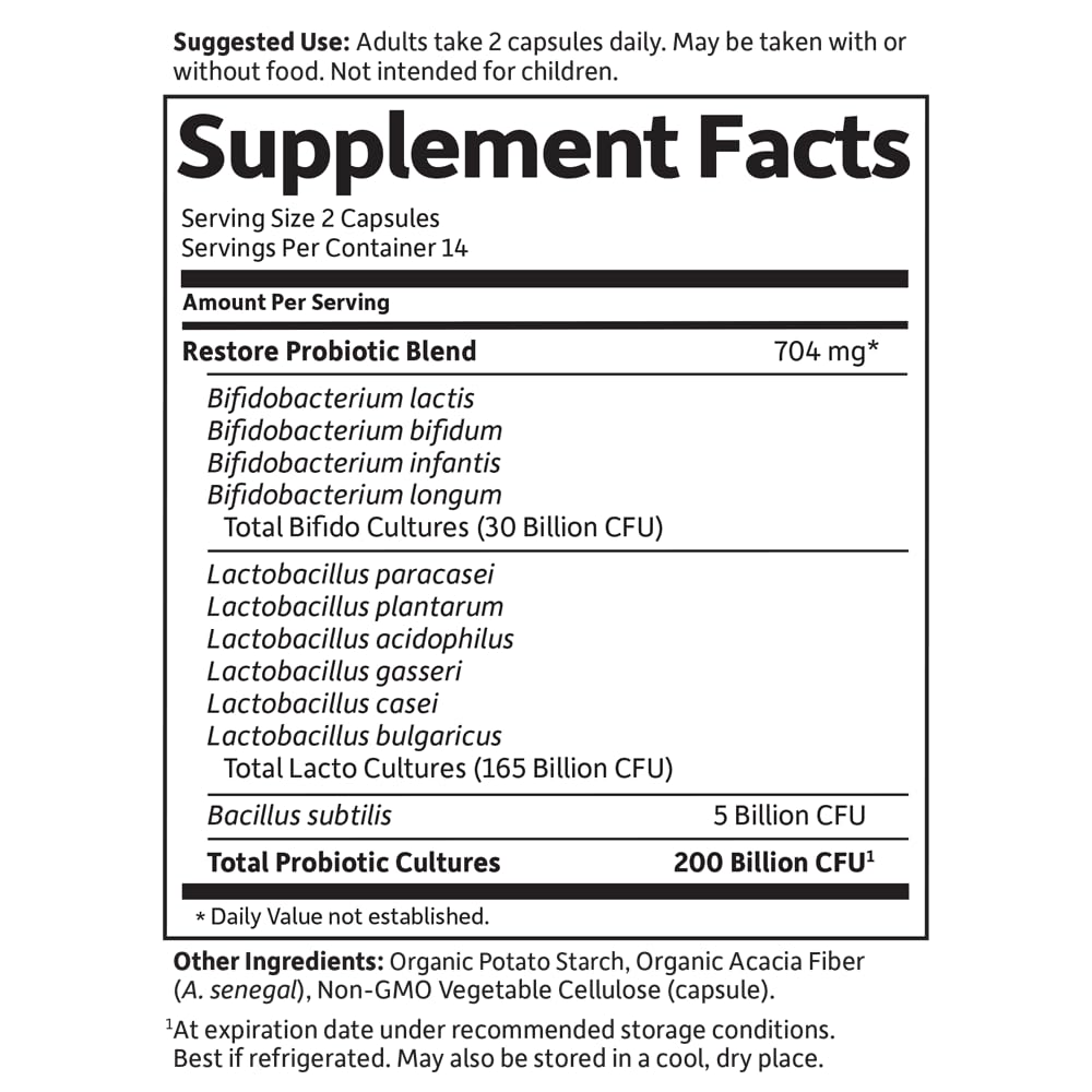 Garden of Life Probiotiques Platinum 200 Milliards CFU 28 Capsules - présentation de l'emballage