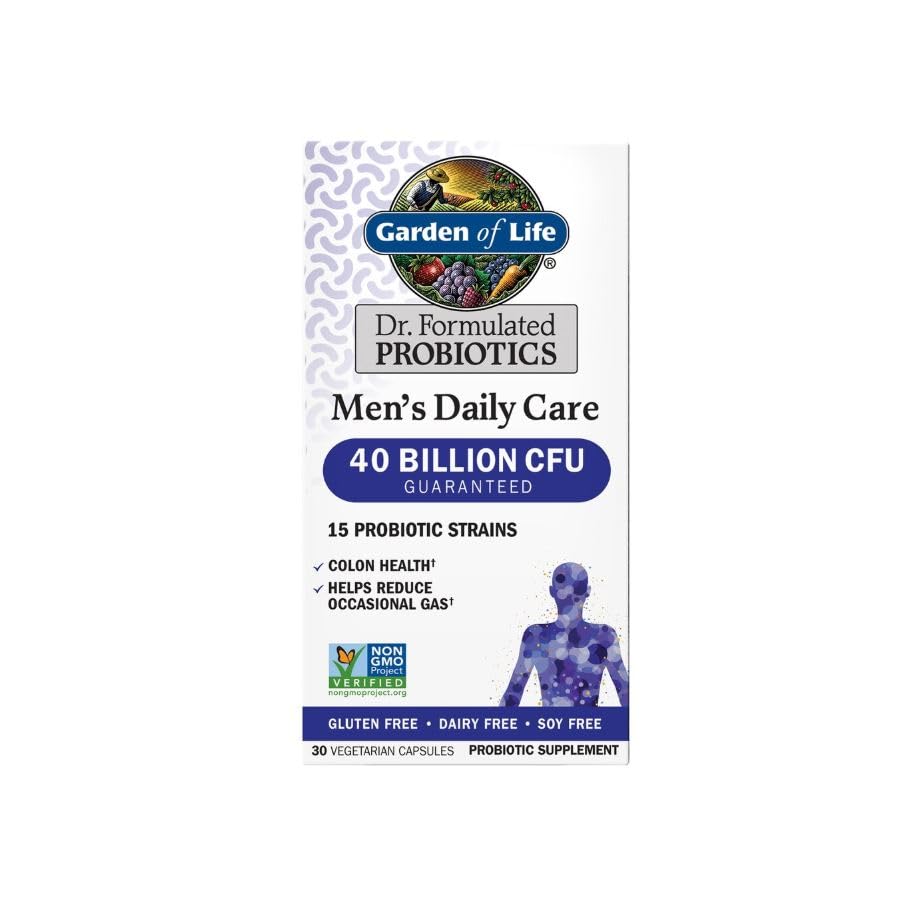 Garden of Life Probiotiques pour Hommes 30 capsules végétariennes en bouteille