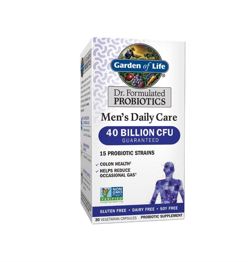 Garden of Life Probiotiques pour Hommes capsules végétariennes vues de près