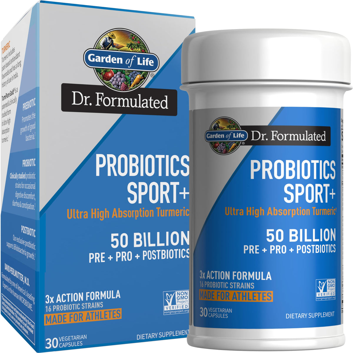 Garden of Life Probiotiques SPORT 30 capsules vue de face