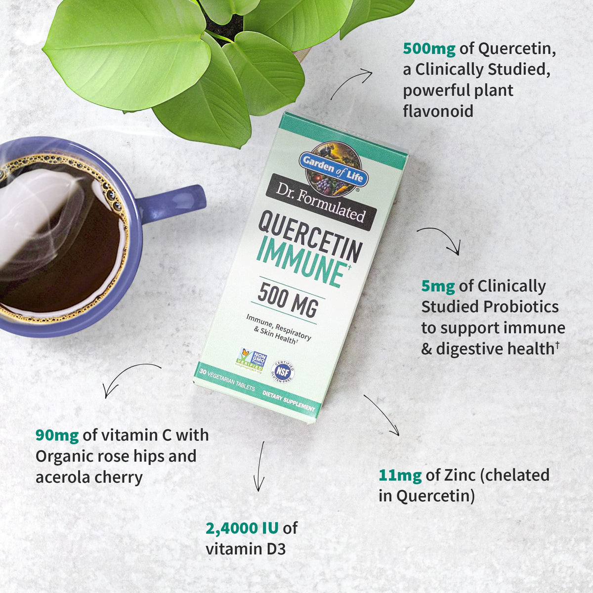 Garden of Life Quercetin 30 comprimés étiquette