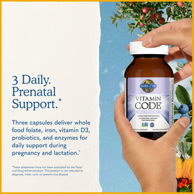 Garden of Life Vitamines Prénatales Code avec fruits et légumes