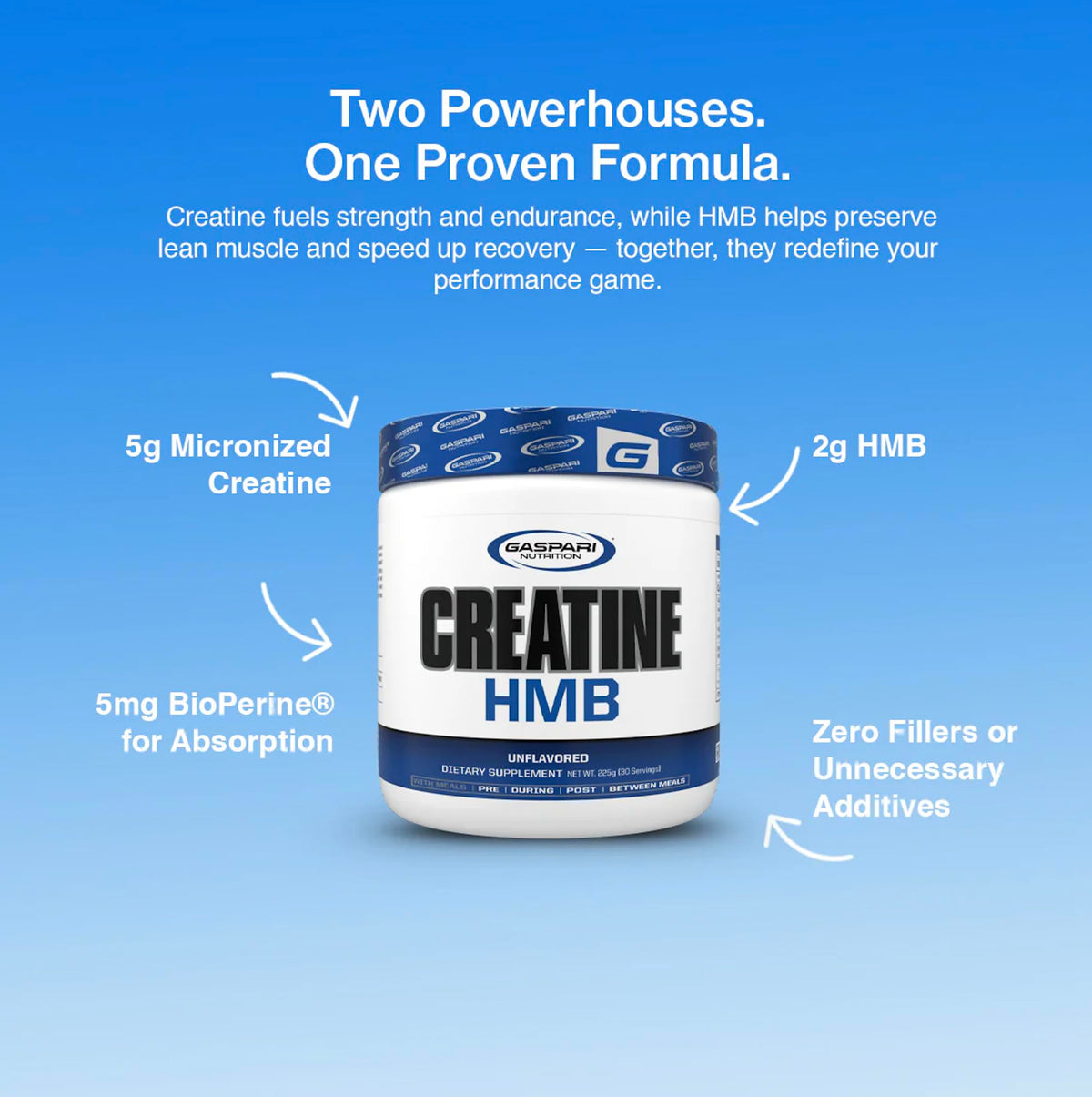 Gaspari Nutrition Créatine HMB dans un shaker