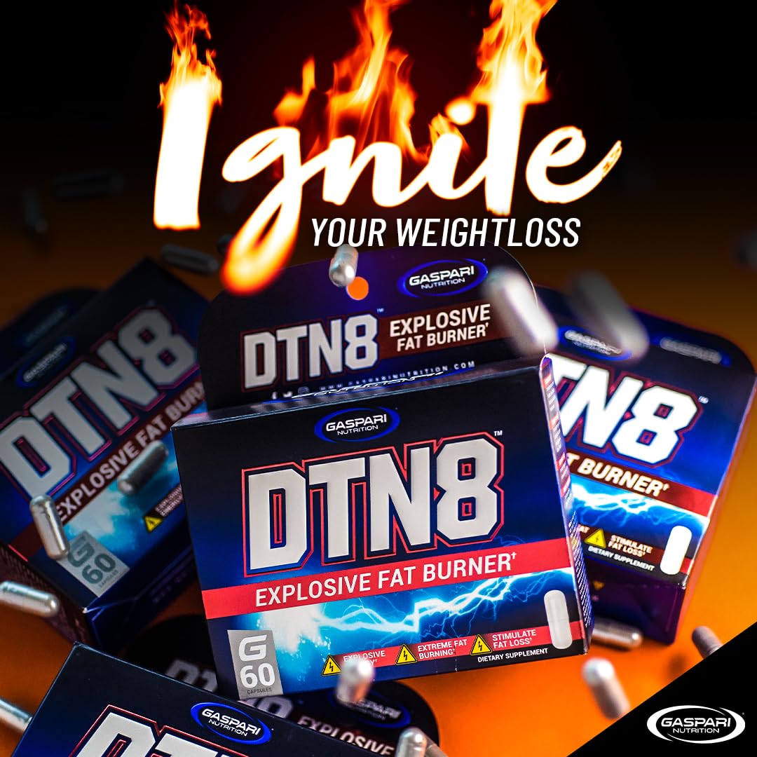 Gaspari Nutrition DTN8 présenté dans un environnement de salle de sport