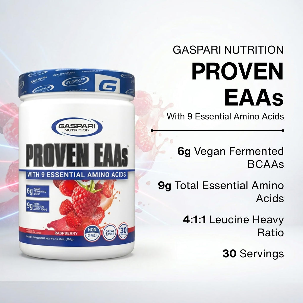 Gaspari Nutrition Proven EAAs scoop showing powder
