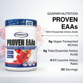 Gaspari Nutrition Proven EAAs scoop showing powder