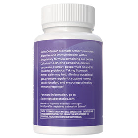 GastroDefense Stomach Armor capsules sur une surface blanche