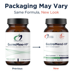 GastroMend HP de Designs for Health, vue de côté du flacon
