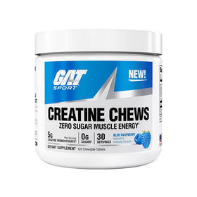 GAT SPORT CREATINE Chews 120 comprimés goût framboise bleue vue de face