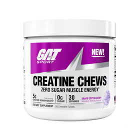 GAT SPORT CREATINE Chews 120 tablettes saveur barbe à papa vue de face