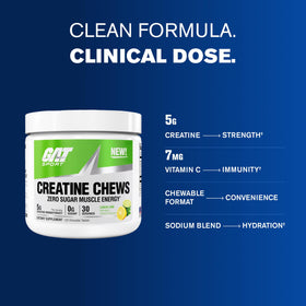 GAT SPORT CREATINE Chews citron vert, vue latérale de l'emballage