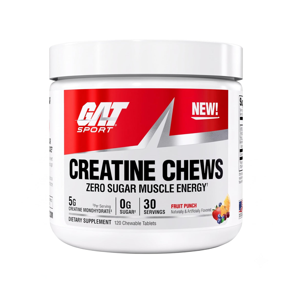 GAT SPORT CREATINE Chews Fruit Punch boîte de 120 tablettes vue de face