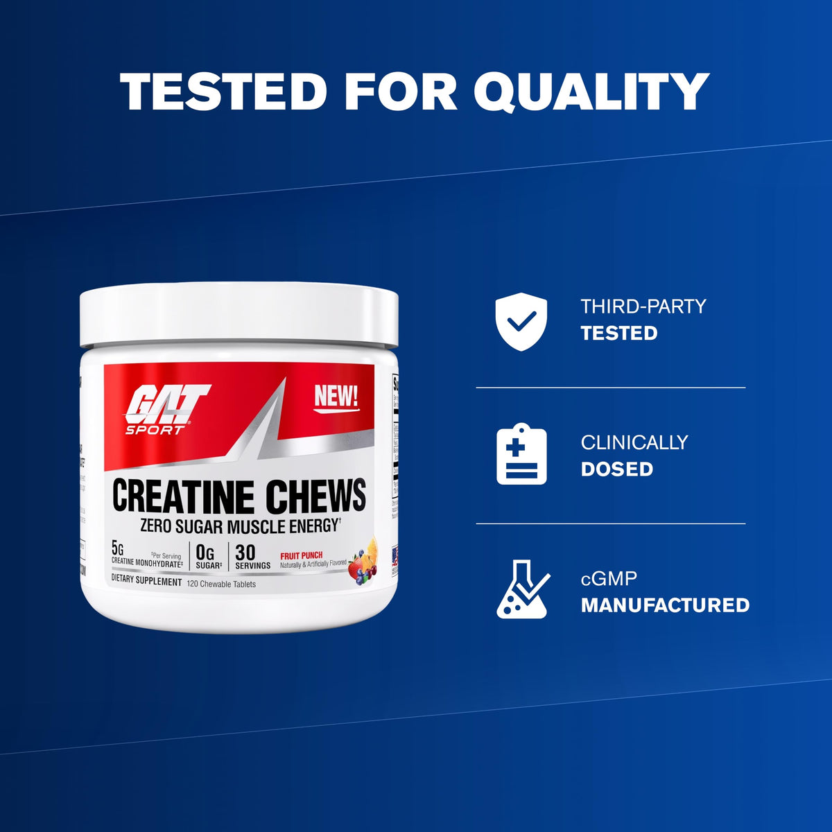 GAT SPORT CREATINE Chews Fruit Punch emballage arrière
