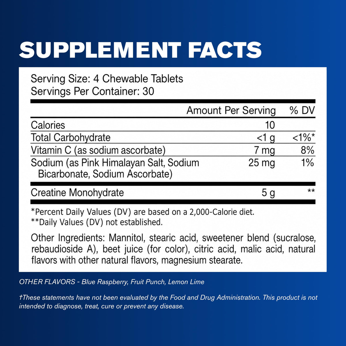 GAT SPORT CREATINE Chews Fruit Punch tablettes à mâcher avec une main