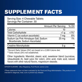 GAT SPORT CREATINE Chews Fruit Punch tablettes à mâcher avec une main