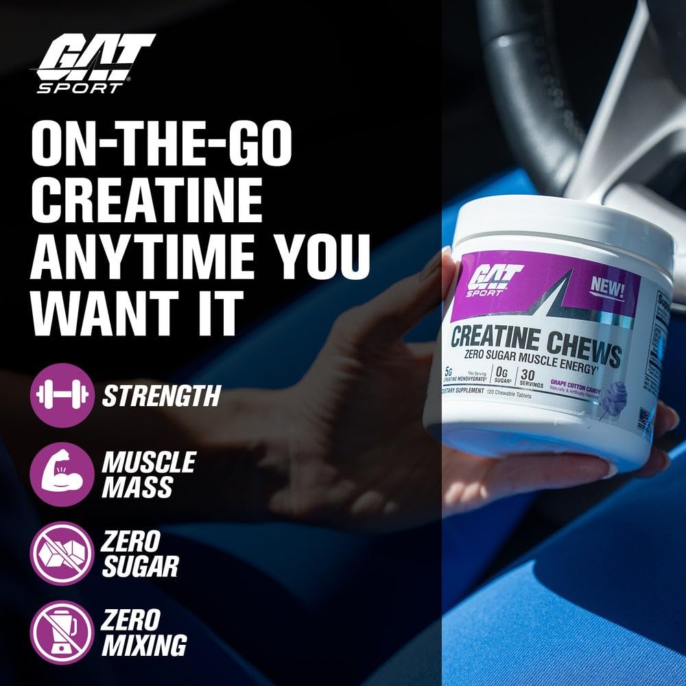 GAT SPORT CREATINE Chews ingrédients clés sur l'emballage