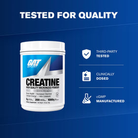 GAT SPORT Créatine Monohydrate 1130g en scène d'utilisation dans une salle de sport