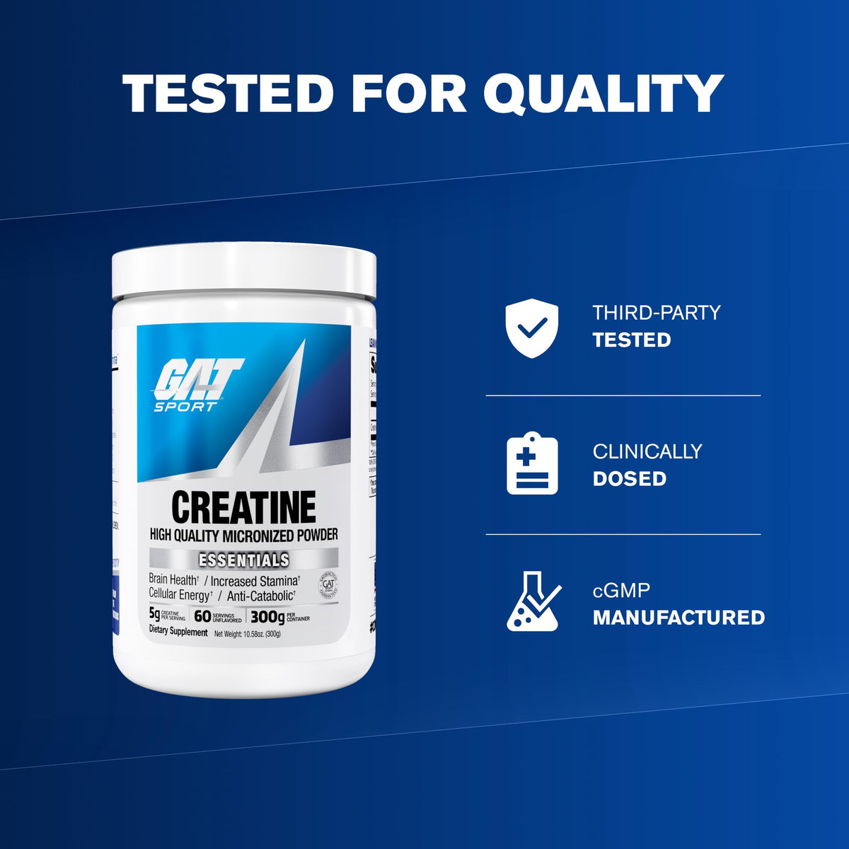 GAT SPORT Créatine Monohydrate 381g en utilisation avec un shaker