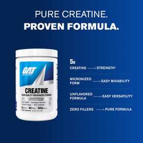 GAT SPORT Créatine Monohydrate 381g sur une table de sport