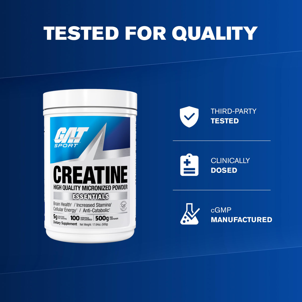 GAT SPORT Créatine Monohydrate 581g emballage