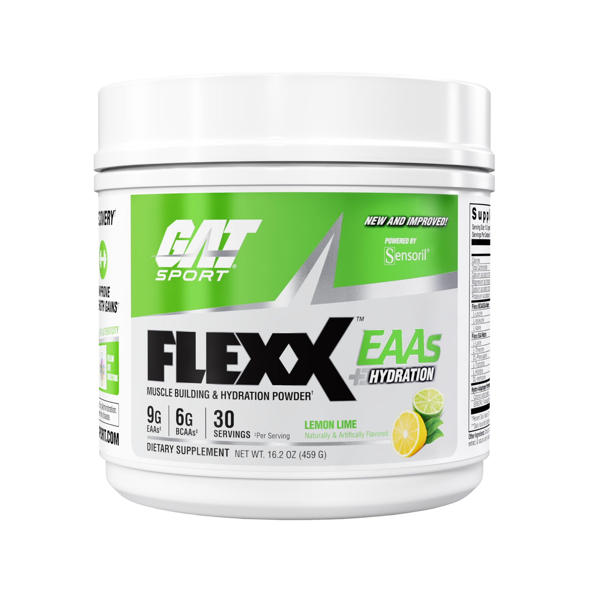 GAT SPORT FLEXX EAAs + Hydration Citron Vert 450 g vue de face
