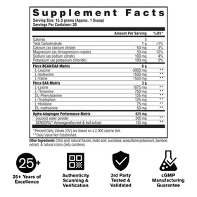 GAT SPORT FLEXX EAAs + Hydration ingrédients clés et détails du produit