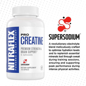 GAT SPORT Nitraflex Pro Creatine 180 capsules, vue de dessus