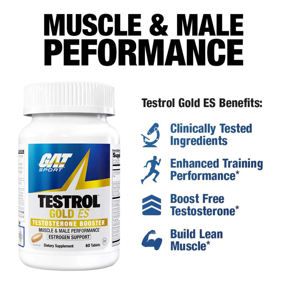 GAT SPORT TESTROL Gold ES comprimés avec un verre d'eau