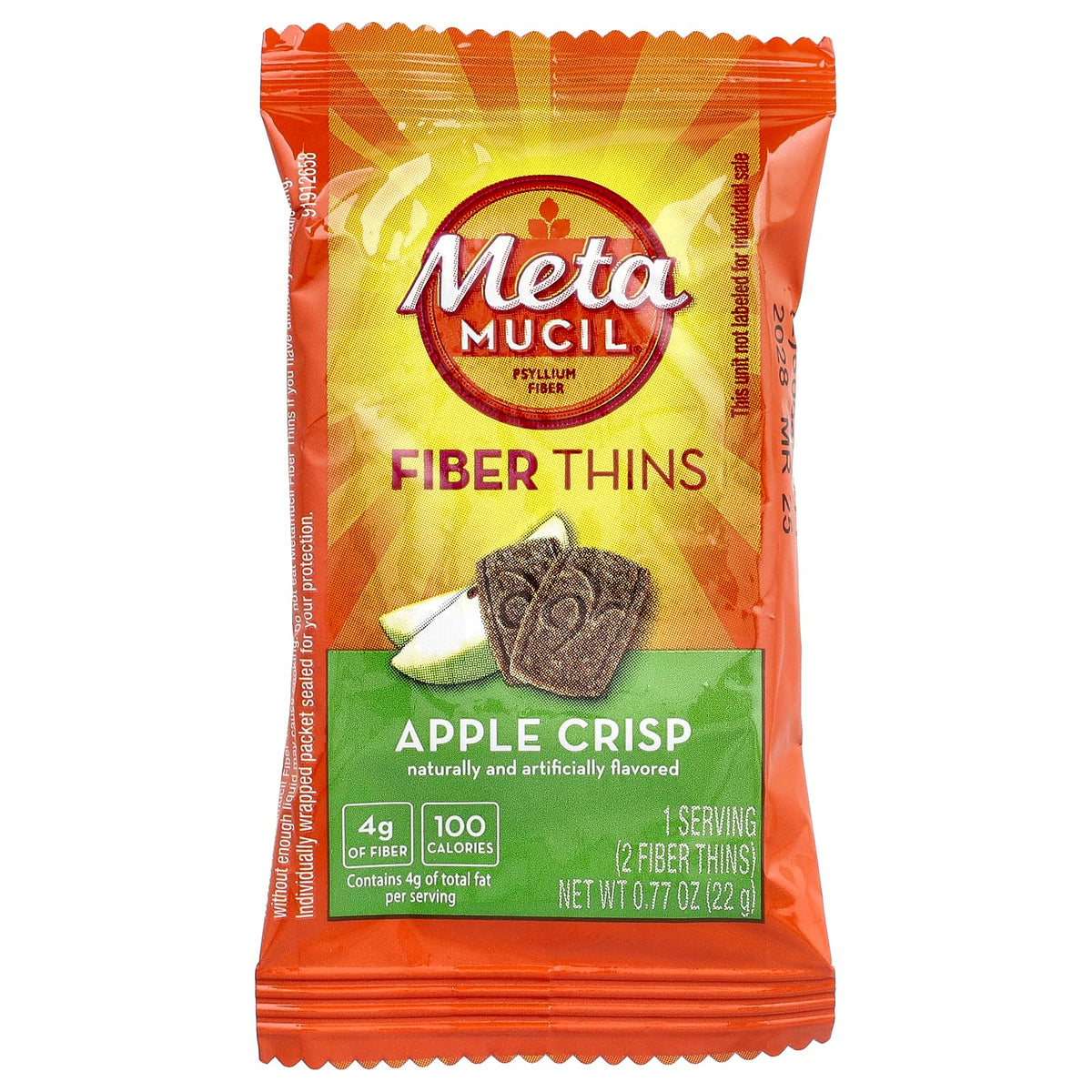 Gaufrettes de Fibre Metamucil Pomme Croustillante sur une table