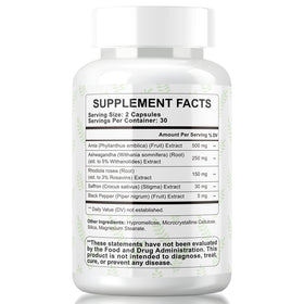 GAVYNETH Capsules Amla Superfruit avec ingrédients en arrière-plan