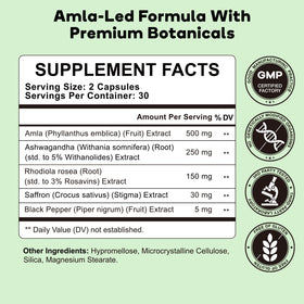 GAVYNETH Capsules Amla Superfruit sur une table en bois