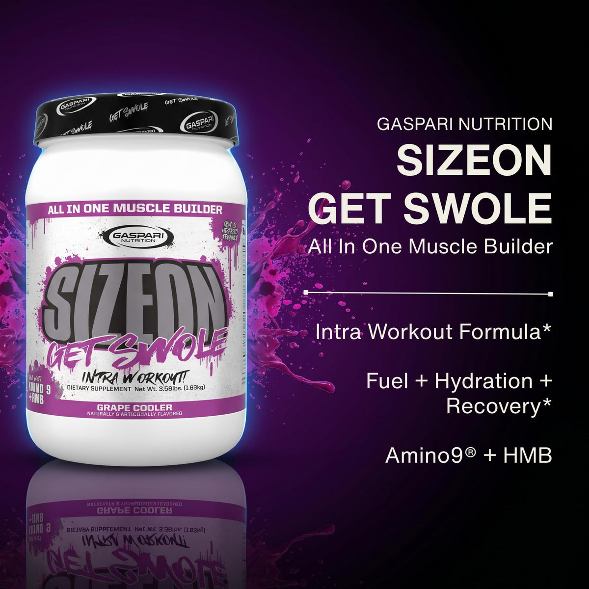 Gaz sur la boîte de Gaspari Nutrition SizeOn Intra Workout