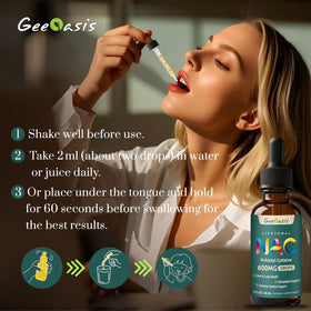 Geeoasis Complément Alimentaire Liquide NAC 600 mg 60 ml - étiquette