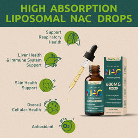 Geeoasis Complément Alimentaire Liquide NAC 600 mg 60 ml - flacon ouvert