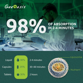 Geeoasis Complément Alimentaire Liquide NAC 600 mg 60 ml - présentation sur une table